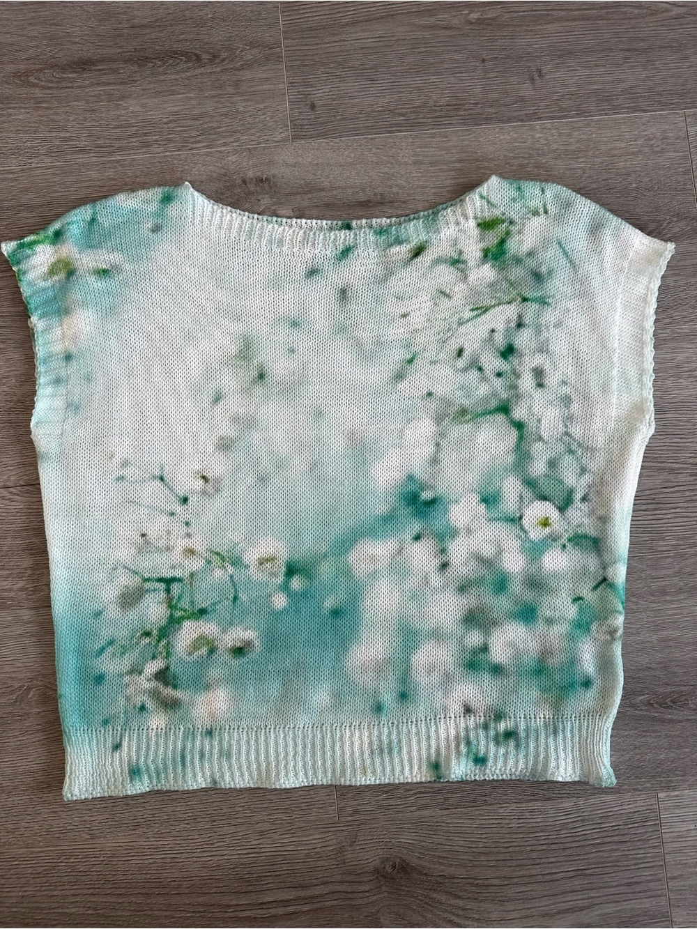Loggia de Tessitori Floral Blossom Knit Cap Sleeve Top Made in Italy Medium